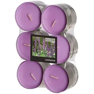 GALA "Flavour by Maxi Duftlichte Ø 58 mm, 24 mm violett - Lavender 96921 Duftkerzen Maxi-Teelichter Duft-Teelichter, 12 Stück