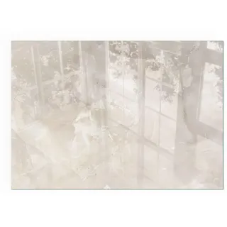 Tulup Glasbodenplatte Rechteck 100 x 70 x 0,4 cm Creme