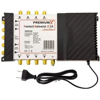 Premium X PMSE 5-8 Multischalter mit Netzteil Second Edition Multiswitch | 1 SAT für 8 Teilnehmer Satverteiler Digital HDTV Full HD 4K UHD 8K