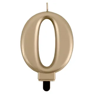 Geburtstagskerze Zahl 0 Metallic Gold Zahlenkerze Tortenkerze Kuchenkerze Geburtstag Deko