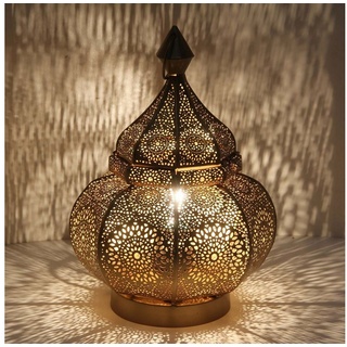 Casa Moro Nachttischlampe Orientalische Tischlampe Gohar in Antik-Gold Look LN2090, ohne Leuchtmittel, Bodenlampe, Nachttischlampe, Ramadan Lampe goldfarben
