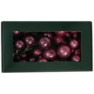 Annastore Weihnachtsbaumkugel 115629 - Bündel aus Glaskugeln an Draht - Spiegelbeeren - Ø 2-3 cm, Weihnachtsdeko, Baumkugeln an Draht lila