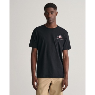 Gant T-Shirt REG ARCHIVE SHIELD EMB SS T-SHIRT von dem Archiv aus den 1980er-Jahren inspiriert schwarz