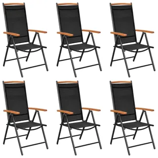 vidaXL Gartenstuhl-Set 58 x 65 x 109 cm schwarz/braun 6 St.