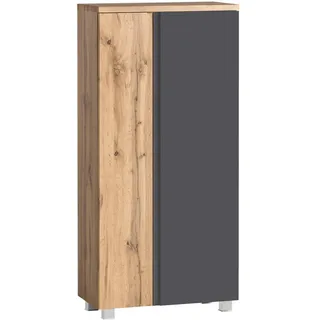 Held Midischrank 65 x 130 x 35 cm Grau/Eiche