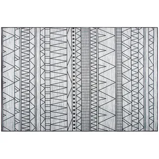 Beliani Keban Kurzflorteppich 140 x 200 cm Schwarz/Grau