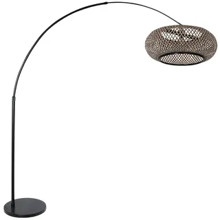 Steinhauer Bogenleuchte 210 cm Holz Gitter schwarz
