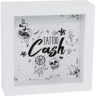 Udo Schmidt Tattoo-Sparbüchse, Spardose, Weiß, für Tattoo-Enthusiasten, Erwachsene, Unisex