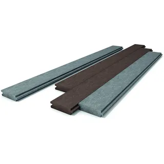 hanit Kunststoffbretter, Brettprofile aus dem Recycling-Kunststoff, Nut und Feder, 200cm x 12,5cm x 3cm, braun (3)