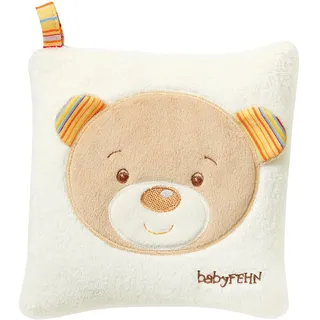 Fehn Kirschkernkissen Teddy – Kuschelkissen für Babys | Mit entnehmbarem Wärme- & Kältesäckchen – Körnerkissen für Kleinkinder ab 0 Monaten