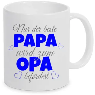 TassenKing(TM) - Nur der beste Papa wird zum Opa befördert - Kaffeetasse als Geschenkidee. Bester Papa wird zum Opa. Geschenk Papa Tasse. Bester Papa Kaffeetasse
