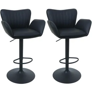 MCW Barhocker M67 2er Set drehbar Kunstleder  schwarz