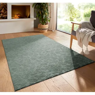 Taracarpet Kurzflor Boho Vintage Teppich waschbar, pflegeleicht geeignet für Wohnzimmer, Schlafzimmer und Kinderzimmer Kinderteppich auch als Badematte Badzimmerteppich Grün Floral 200x290 cm