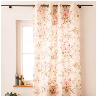SCHÖNER LEBEN. Vorhang Vorhang Ösen Classic Painted Rose ecru 245cm von SCHÖNER LEBEN., Ösen, blickdicht, Baumwolle rosa