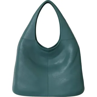 Damen Shopper Tasche Hobo Bag Beutel Stil groß aus veganem Leder 30659 Green - Grün