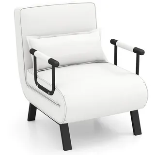 Costway 4 In 1 Schlafsessel mit Bettfunktion Bis 150 kg Weiß