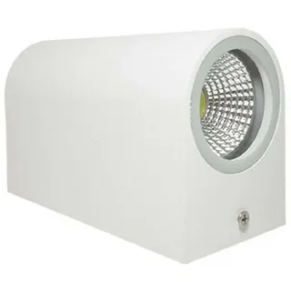 Trade Shop Traesio - Trade Shop - Doppellicht Led Wandleuchte 10w Schwarz Weiss Up Down Wandleuchte Außenscheinwerfer - Weiß