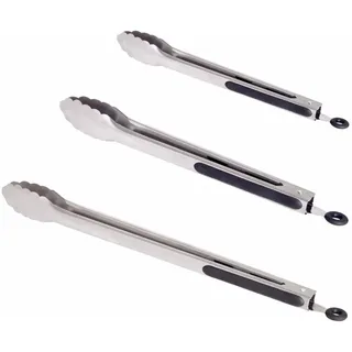 All'Grill Grillbesteck Set 23/31/41 cm Edelstahl Silber/Weiß
