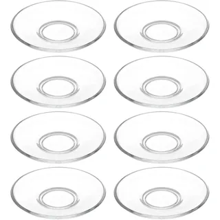 SAFIGLE 8 Stück Runder Snack Glasteller aus Glas mit Modern Transparentem Design Kompakt und Vielseitig für Täglichen Gebrauch und Picknicks im Freien