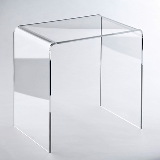 wonido Hochwertiger Acryl-Glas Beistelltisch/Nachttisch, transparent, B44 x T29,5 cm, H 42,5 cm, Acryl-Glas-Stärke 8 mm