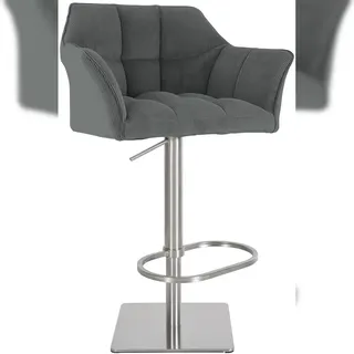 CLP Barhocker Damaso Cord 240 kg höhenverstellbar Edelstahl Grau