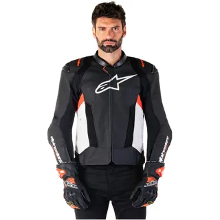 Alpinestars Missile V3 Airflow Lederjacke Schwarz/Weiß/Rot 50