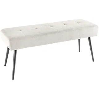 Riess Ambiente Design Sitzbank Boutique - 100cm - beige schwarz - Cord Metallbeine - Polsterbank Cordbank Flurbank Dekobank Schminkbank