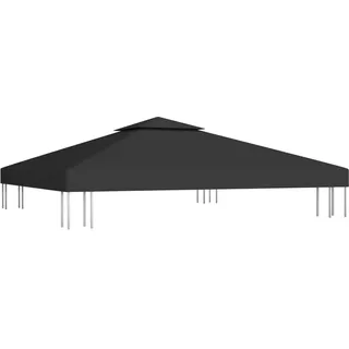 vidaXL Pavillon-Dachplane mit Kaminabzug 310 g/m2 1 Stück 3 x 3 m Schwarz
