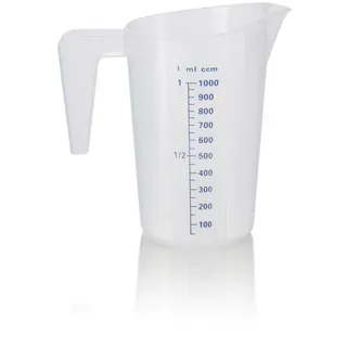 WAS Germany Messbecher, Ø 13 cm, 1 ltr., mit 50 ml Skalierung, Polypropylen