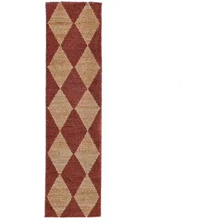 KADIMA DESIGN Rauten Juteteppich 80 x 230 cm Terrakotta