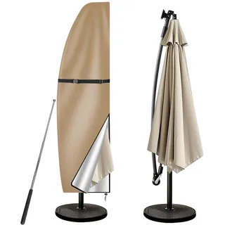 wiipara Sonnenschirm Schutzhülle 2-3 M Sonnenschirmhülle (205x25/57/48 cm) | Reißfest, Wasserdicht & UV-Schutz, Ampelschirm Hülle mit Stab, Wetterfeste Oxford-Stoff Abdeckhauben, Gartenschirm Abdeckung