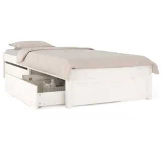 vidaXL Bett mit Schubladen Weiß 100x200 cm