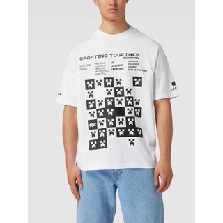 T-Shirt aus Baumwolle - LACOSTE Minecraft, Weiss, S