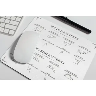 Generisch Forex Chart Patterns Mauspad | Day Trading Mousepad (Weiß, 240L x 190B mm, Kunststoff)
