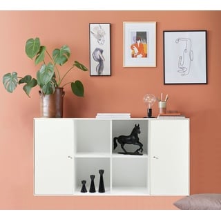Hammel Furniture Sideboard Mistral Kubus, mit Türen, Wandmontage/stehend, Breite: 136 cm weiß
