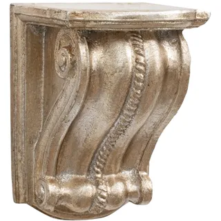 Biscottini Barockregal L 12,5 x T 17,5 x H 13,5 cm – Regal in antikem Silber – Wandregale Shabby Chic – kleine Wandkonsole