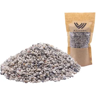 WYSKONT Aquarium Kies - Aquariumsand 1 kg - Aquarium Deko - Kieselsteine - Zierkies - Flusskies - Deko Sand - Kieselsteine Garten - Aquarium Bodengrund - Terrarium - Gravel - Aquariensand 3-5mm