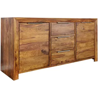 Invicta Interior Massives Design Sideboard Pure Sheesham Holz Stone Finish 135cm Anrichte Kommode Wohnzimmer