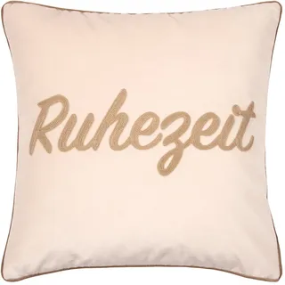 Dekokissen PAD "LETTERS, Kissenhülle, Made in Europa", beige (taupe, sand, bestickt), B:45cm L:45cm, Polyester, Dekokissen_Sitzkissen_Kissenhüllen, mit Schriftzug, verschiedene Größen, voller Energie und Individualität