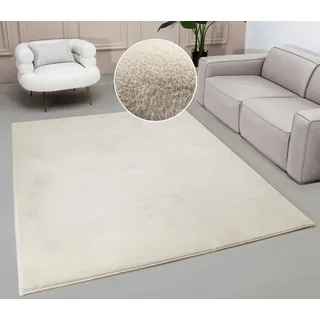 OTTO home Fellteppich Balu, Kunstfellteppich, Modern, Langflor Teppich, rechteckig, Höhe: 20 mm, Kaninchenfell-Haptik, kuschelig, weich, Wohnzimmer, Schlafzimmer beige 180 cm x 230 cm x 20 mm