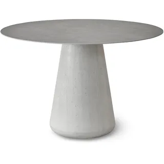 Solpuri Queen Dining Tisch Beton/Aluminium/Keramik Travertin Ivory-Cream rund