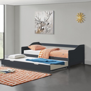 Sofabett Kongsberg 90x200 cm mit Lattenrost Dunkelgrau