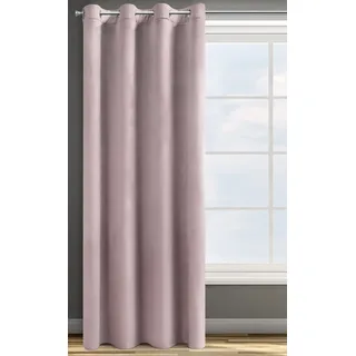 Eurofirany Design91 Samtvorhang Ösen Ösenschal Blickdichte Vorhänge Samt Velours 140x250 Samtvorhänge ROSA (Altrosa)