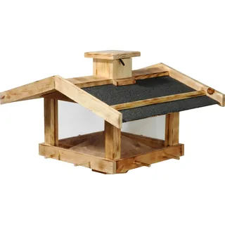 Dobar dobar® Vogelfutterhaus Fuego 47 x 45 x 32 cm Braun, Holz)