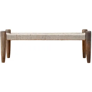 FineBuy Sitzbank Holzbank Braun 120 x 40 x 48 cm