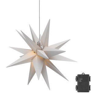 Goobay LED-Weihnachtsstern 3D, Ø 56 cm, batteriebetrieben - Außenstern mit Timer und 18 Zacken, warmweiß (3000 K), aus wetterfestem Kunststoff (IP44), Kabel 2 m