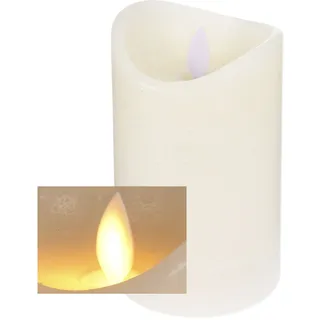 LED Echtwachskerze creme - 4er Set 15cm- Advents Weihnachts Timer Flacker Effekt