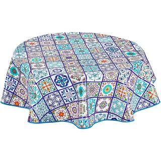 Home Direct Tischdecke, Wachstuch, PVC, abwischbar, rund, 140 x 55 cm