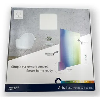 Müller Licht smart home LED Panel Tint Aris weiß rahmenlos 30W RGBW Backlight mi...