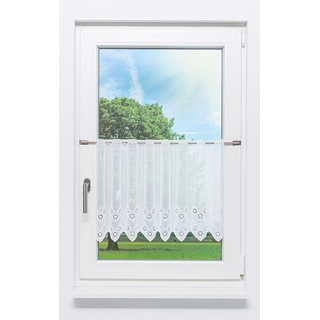 Lysel Scheibengardine Rautendesign (Bx H) 44cm * 45cm weiß/reinweiß